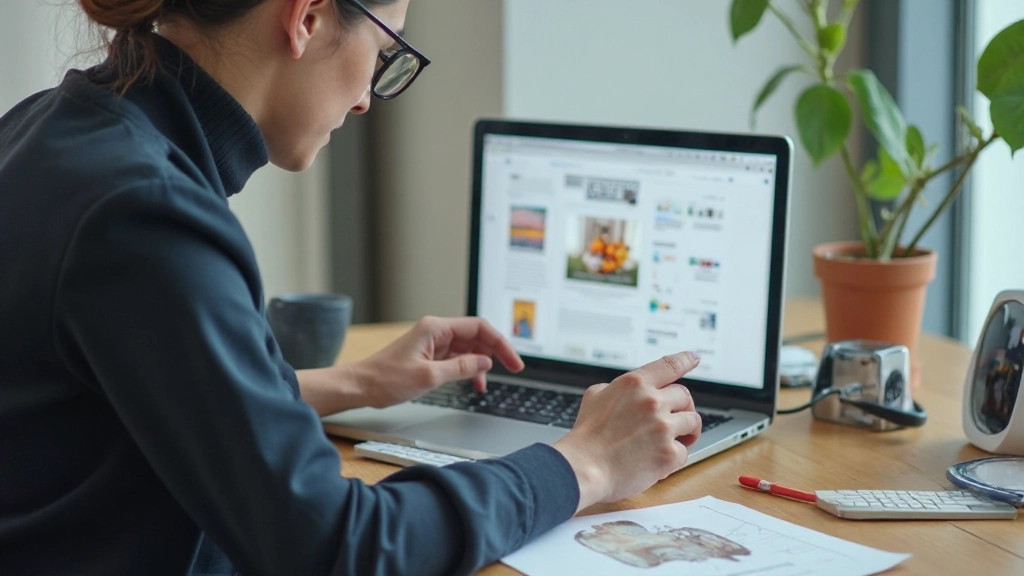 Professional designer working on web design project